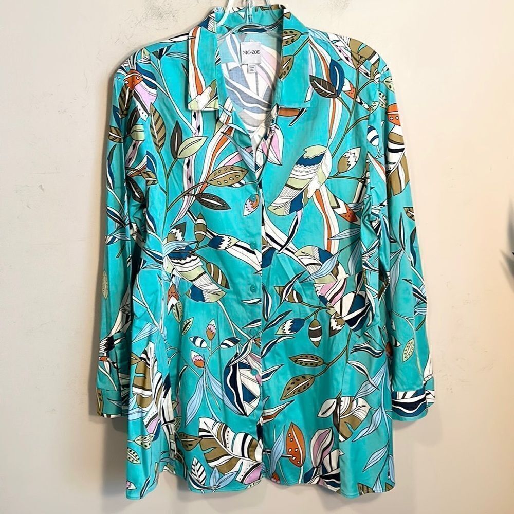 Nic +Zoe Tropical Novelty Blouse XL